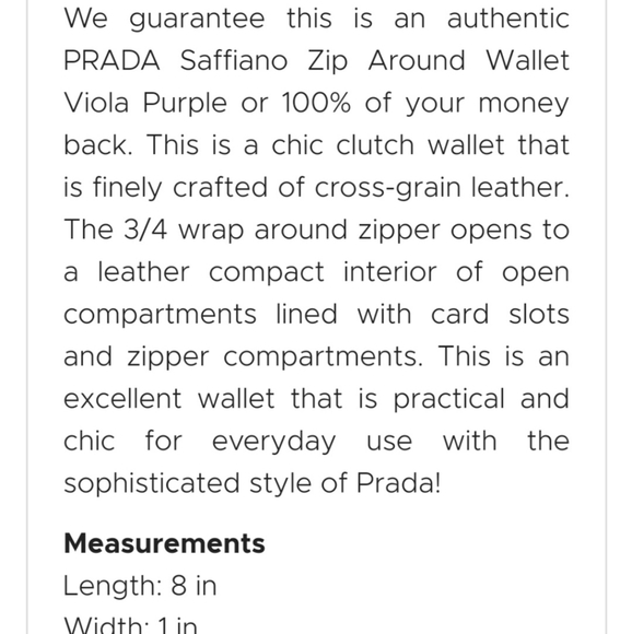 Prada saffiano zip around wallet viola purple - Picture 7 of 8